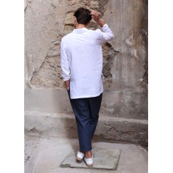 Unisex shirt, white linen