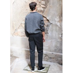 Man trousers, black denim