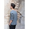 Pull mixte pour homme, jersey épais gris clair