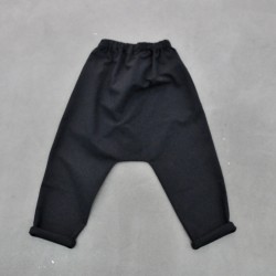 Saroual trousers, black denim