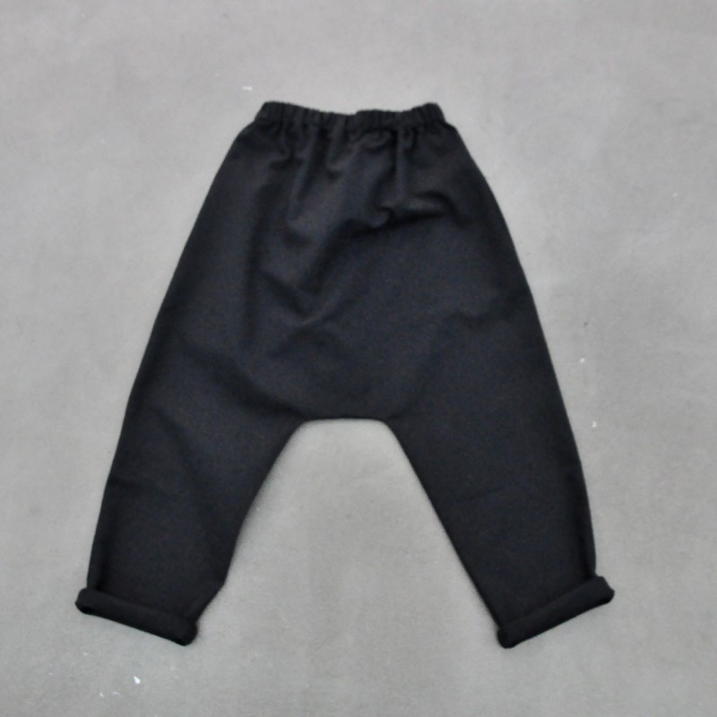 Saroual trousers, black denim