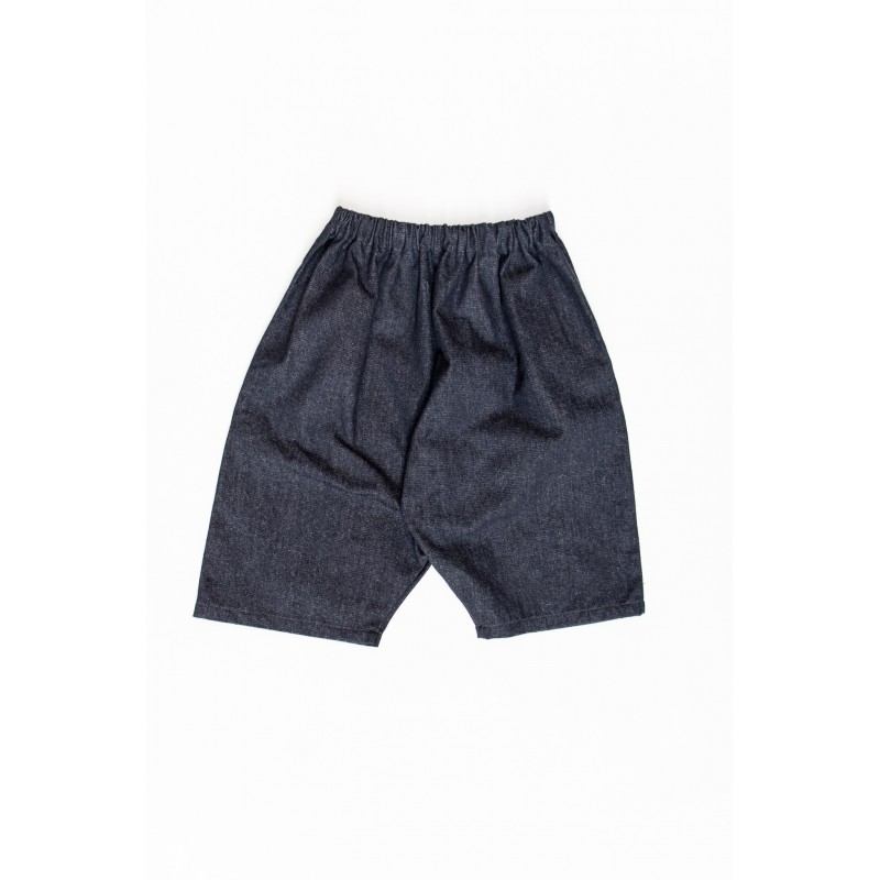 Short mixte pour homme, jean recyclé bleu