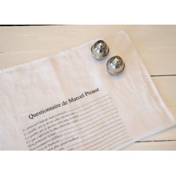 Dish towel "Questionnaire de Marcel Proust" white