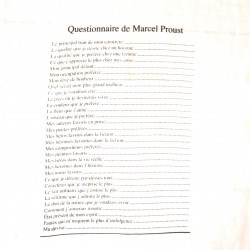 Torchon "Questionnaire de Marcel Proust" blanc