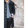 Flared coat, black denim