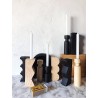 Wooden Zig Zag black candlestick