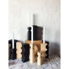 Wooden Zig Zag black candlestick