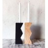 Wooden Zig Zag black candlestick