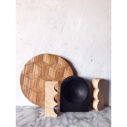 Wooden Round natural candlestick