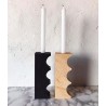 Wooden Hollow black candlestick