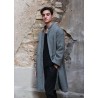 Flared coat, herringbone wool drap