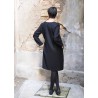 Robe évasée manches longues Uniforme, lin noir