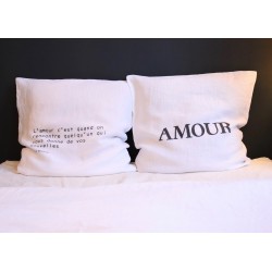 Taie d'oreiller "Amour" noire