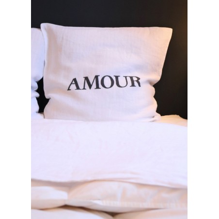 Taie d'oreiller "Amour" noire