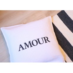 Taie d'oreiller "Amour" noire