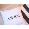 Taie d'oreiller "Amour" noire