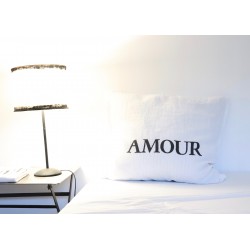 Taie d'oreiller "Amour" noire