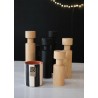 Wooden Cylindrical black candlestick