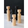 Wooden Cylindrical black candlestick