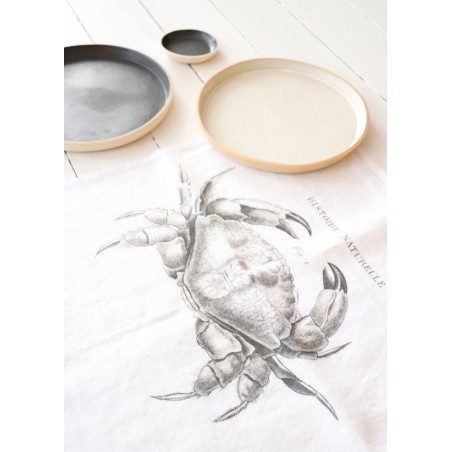 Serviette de table "Crabe" blanche