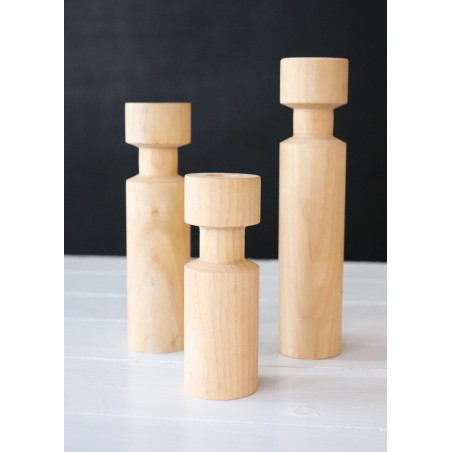 Wooden Cylindrical natural candlestick