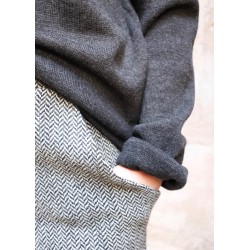 Pull mixte, jersey épais gris sombre