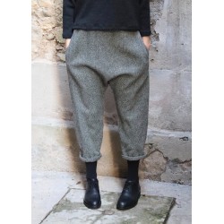 Saroual trousers, herringbone wool drap