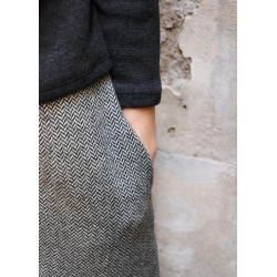 Saroual trousers, herringbone wool drap