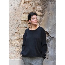 Pull mixte, maille gris clair