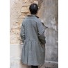 Shirt-dress, herringbone wool drap