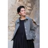 Woman jacket, herringbone wool drap