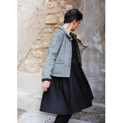 Woman jacket, herringbone wool drap