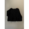 Blouse plissée ML, lin noir