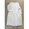 Long sleeves pleated dress, white linen