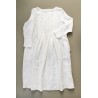 Long sleeves pleated dress, white linen