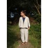 Flared jacket, natural heavy linen