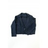 Flared jacket, indigo heavy linen