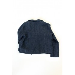 Flared jacket, indigo heavy linen