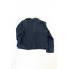 Flared jacket, indigo heavy linen