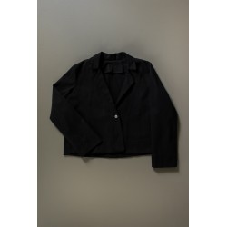 Flared jacket, black denim