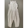 Sleveless pleated jumpsuit, natural heavy linen