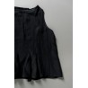 Sleeveless pleated blouse, black linen