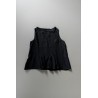 Sleeveless pleated blouse, black linen