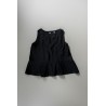 Sleeveless pleated blouse, black linen