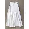 Sleeveless pleated dress, white linen