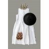 Sleeveless pleated dress, white linen