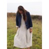 Woman jacket, indigo heavy linen