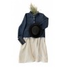 Woman jacket, indigo heavy linen