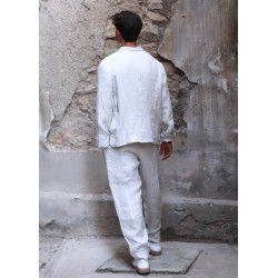 Summer trousers for man, natural heavy linen