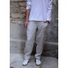 Summer trousers for man, natural heavy linen